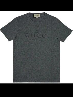VGCond~GUCCI~"GUCCI" Classic Logo Jersey T-Shirt